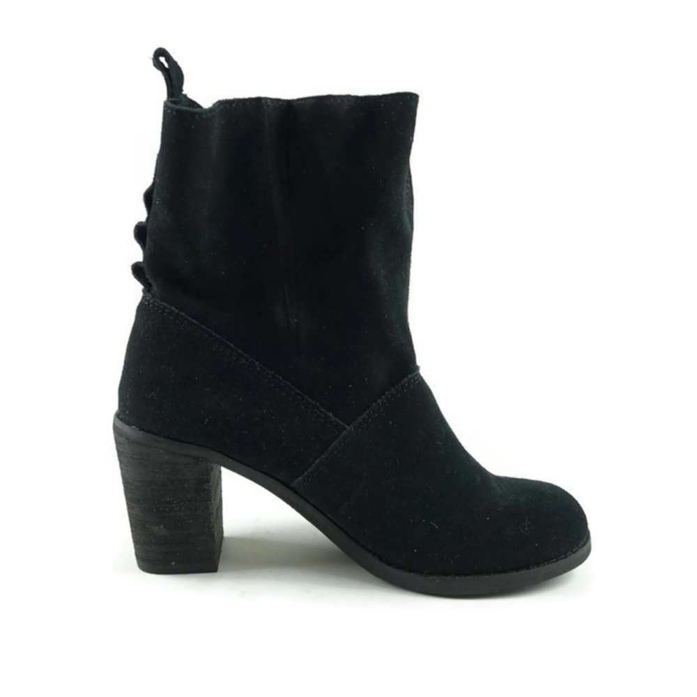 TOMS Women Size 5.5 Black Suede Mila Booties R7S8